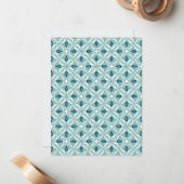 Pack of Blank Flat Note Cards in Petaline (Teal) ノートカード (正面/裏面インサイチュ)