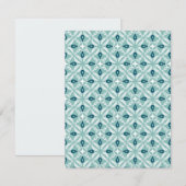 Pack of Blank Flat Note Cards in Petaline (Teal) ノートカード (正面/裏面)