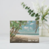 Pack Your Bags and Save the Date Beach Wedding 案内ポストカード (スタンド正面)