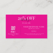 Packaging Insert Discount Card Coral Pink 名刺 (裏面)