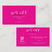 Packaging Insert Discount Card Coral Pink 名刺 (正面/裏面)