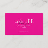 Packaging Insert Discount Card Coral Pink 名刺 (正面)