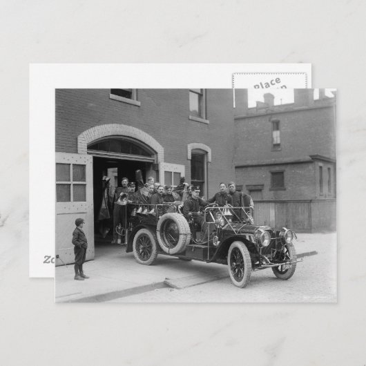 Packard Fire Squad、1911年 ポストカード (正面/裏面)