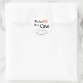 Packed With Care Sticker-Small Business Thank You ラウンドシール (バッグ)