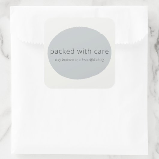 Packed with care tiny business Sticker スクエアシール (バッグ)