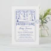 Packed with Love Fisherman Core Baby Shower 招待状 (スタンド正面)