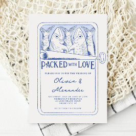 Packed with Love Hand Drawn Sardines Wedding 招待状