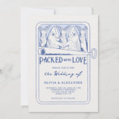 Packed with Love Whimsical Sardines Wedding 招待状 (正面)