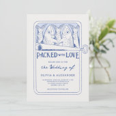 Packed with Love Whimsical Sardines Wedding 招待状 (スタンド正面)