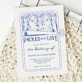 Packed with Love Whimsical Sardines Wedding 招待状