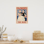 PACKER'S Tar Soap Hair Shampoo Saloon Advertising ポスター (キッチン)
