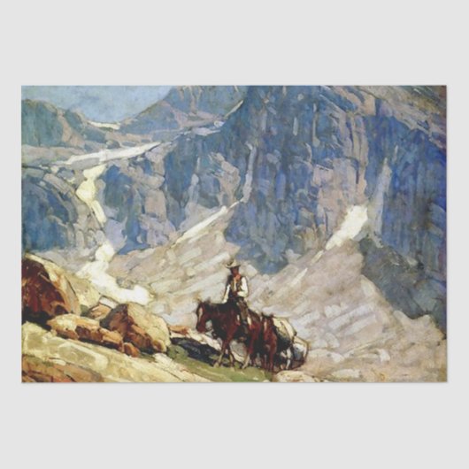 "Packin'" Western Art by Edgar Payne 薄葉紙 (正面)