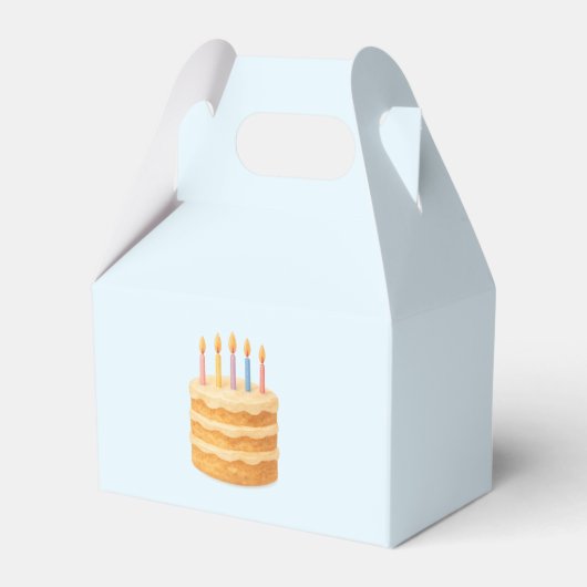 Packing box with a picture of a birthday cake フェイバーボックス (裏面サイド)