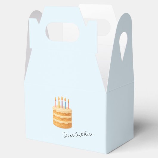 Packing box with a picture of a birthday cake フェイバーボックス (オープン)