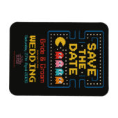 pacman retro パーソナライズされた gaming 'save date' マグネット (横)