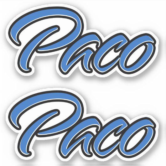 Paco Name blue Aufkleber Sticker Stickerset シール (正面)