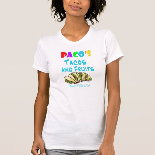 Pacosのタコスのワイシャツ(合う2味方された女性) Tシャツ (正面)
