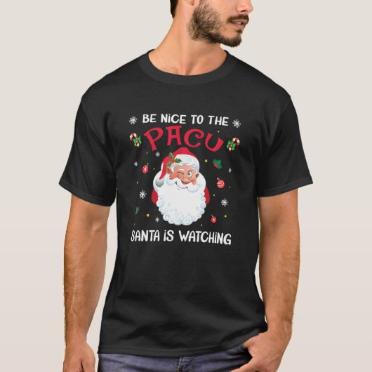 PACUサンタが看護のチャリを見ている親切に Tシャツ (正面)