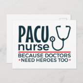 PACUナースは医師にもヒーローが必要 ポストカード (正面/裏面)