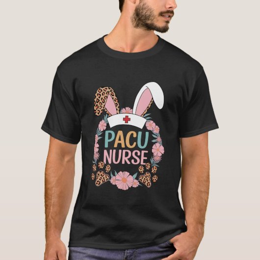 PACUナースハッピーイースターレオパードバニー Tシャツ (正面)