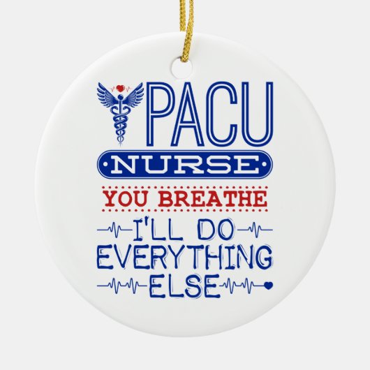 PACUナース息を吸って他の全てを行う セラミックオーナメント (正面)