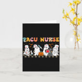PACUナース スプーキーゴースト ハロウィン かわいい 看護 カード (黄色い花)