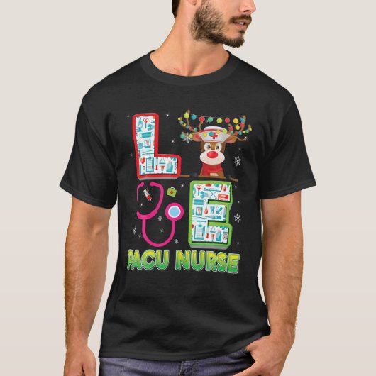 PACU看護師のトナカイの聴診器セーター クリスマスの変な Tシャツ (正面)