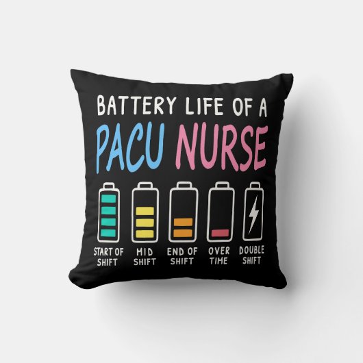PACU看護師のバッテリー残量はユーモアを表す クッション (正面)