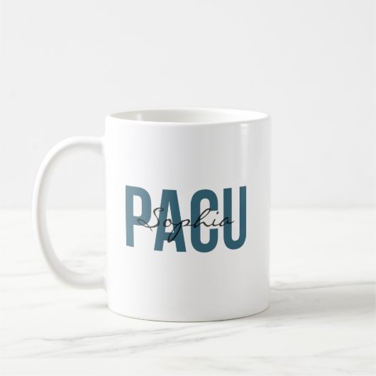 PACU看護師 名前入り 太字のタイポグラフィ コーヒーマグカップ (左)