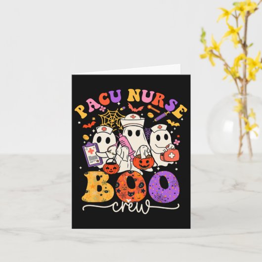 Pacu Boo Crew Costume Funny Nurse Ghost Halloween  カード (黄色い花)