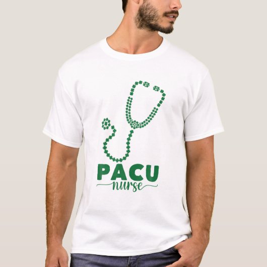 PACU Nurse Four Leaf Clover Stethoscope St Patrick Tシャツ (正面)