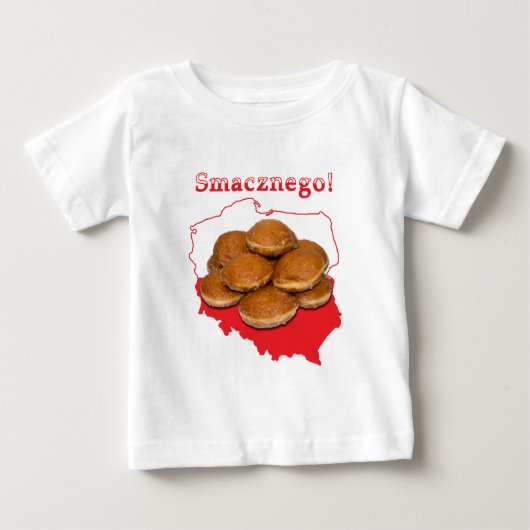 Paczki Smacznegoのポーランドの地図 ベビーTシャツ (正面)
