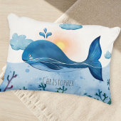 Padded Pillow with Whale アクセントクッション