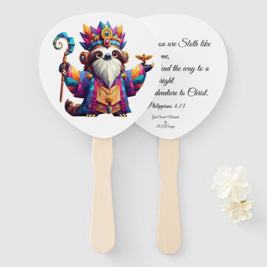 Paddle Fan Sloth Character as Moses ハンドファン (正面&裏面)
