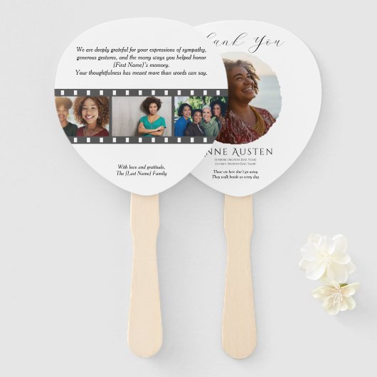 Paddle Funeral Hand Fan – Rounded Corners ハンドファン (正面&裏面)