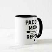 Paddle Mom Repeat Funny Kayaking Outdoor Adventure マグカップ (正面右)