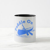 Paddle On Design - ライトグレーとブルーのコンボマグ マグカップ (中央)