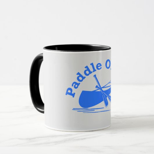 Paddle On Design - ライトグレーとブルーのコンボマグ マグカップ (正面左)