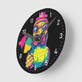 Paddle Peckin' Time Pickleball  ラウンド壁時計 (傾斜)