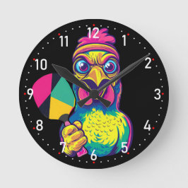 Paddle Peckin' Time Pickleball  ラウンド壁時計