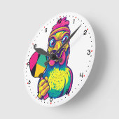 Paddle Peckin' Time Pickleball  ラウンド壁時計 (傾斜)