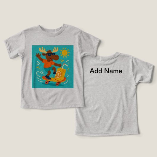 Paddle Pops & Flip Flops – Juggling Moose Summer T (デザイン正面&裏面)