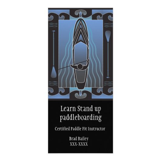 Paddleboardのレッスンを立てて下さい ラックカード (正面)