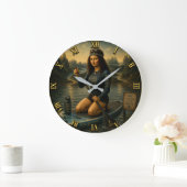 Paddleboard Funny Mona Lisa SUP Gift for Paddle ラージ壁時計 (ホーム)