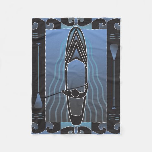 Paddleboarderを立てて下さい フリースブランケット (正面)