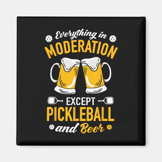 Paddlell Tennis - Dminton Beer Mug Picklell And Be マグネット (正面)