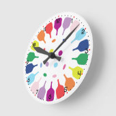 Paddlepalooza O’Clock ピックルボール ラウンド壁時計 (傾斜)
