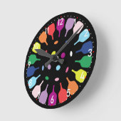 Paddlepalooza O’Clock Pickleball ラウンド壁時計 (傾斜)