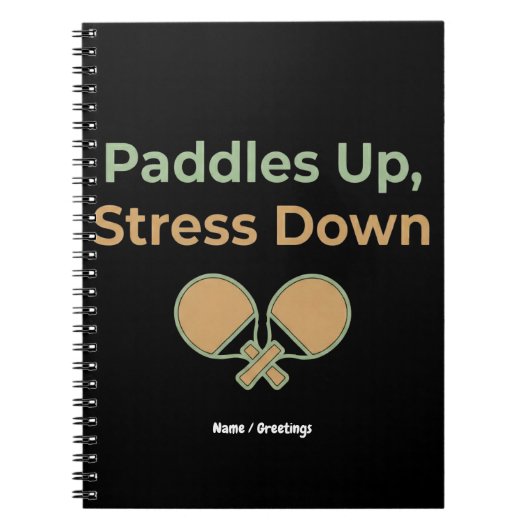  Paddles Up Stress Down Retro Sport Aesthetic ノートブック (正面)