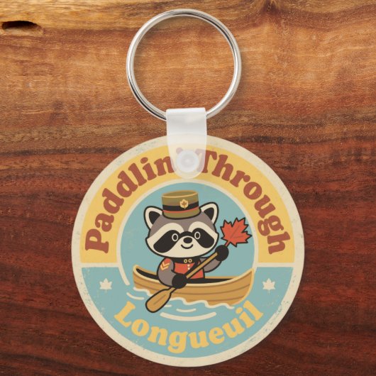 Paddlin’ Through Longueuil with a Friendly Raccoon キーホルダー (裏面)